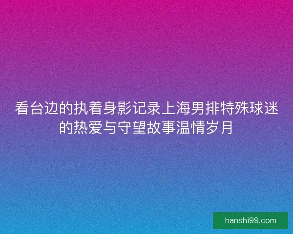 看台边的执着身影记录上海男排特殊球迷的热爱与守望故事温情岁月